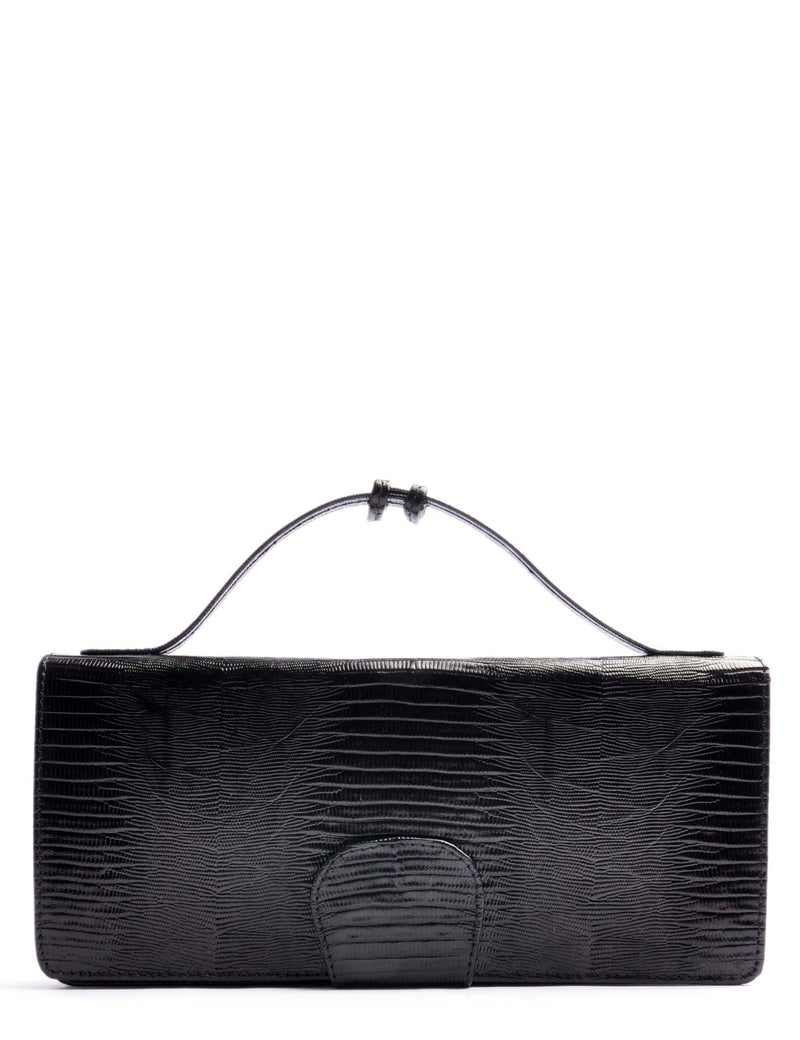 OSTWALD Purse . OPERA . CLUTCH. Calf leather . Color black .  Handcrafted In Our Studio