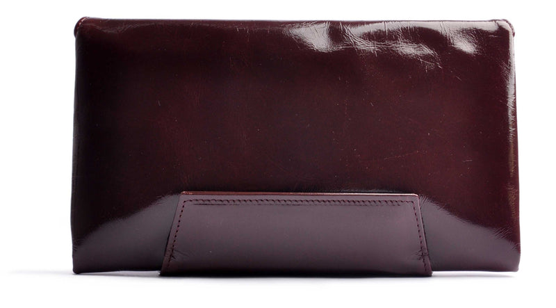 Minimalism, design and traditional craftsmanship . OSTWALD Bags . ENVELOPE . CLUTCH made from Italian Patent Calf leather in Bordeaux Red