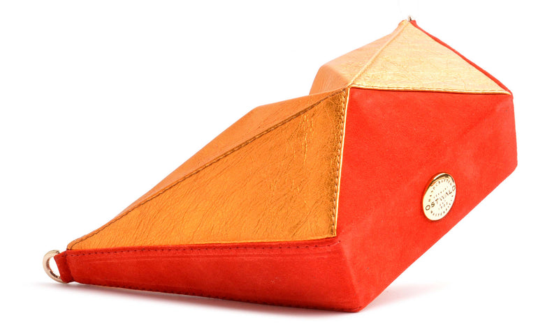 Origami Tote Masterpiece In Copper. Red & Cognac