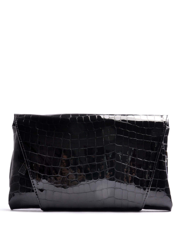 OSTWALD Purse . ENVELOPE . CLUTCH. Calf leather . Color black . Handcrafted In Our Studio