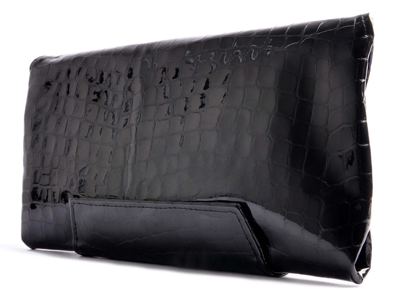Envelope Clutch . Black CLUTCH with magnetical closure . OSTWALD Leather Manufactory. 